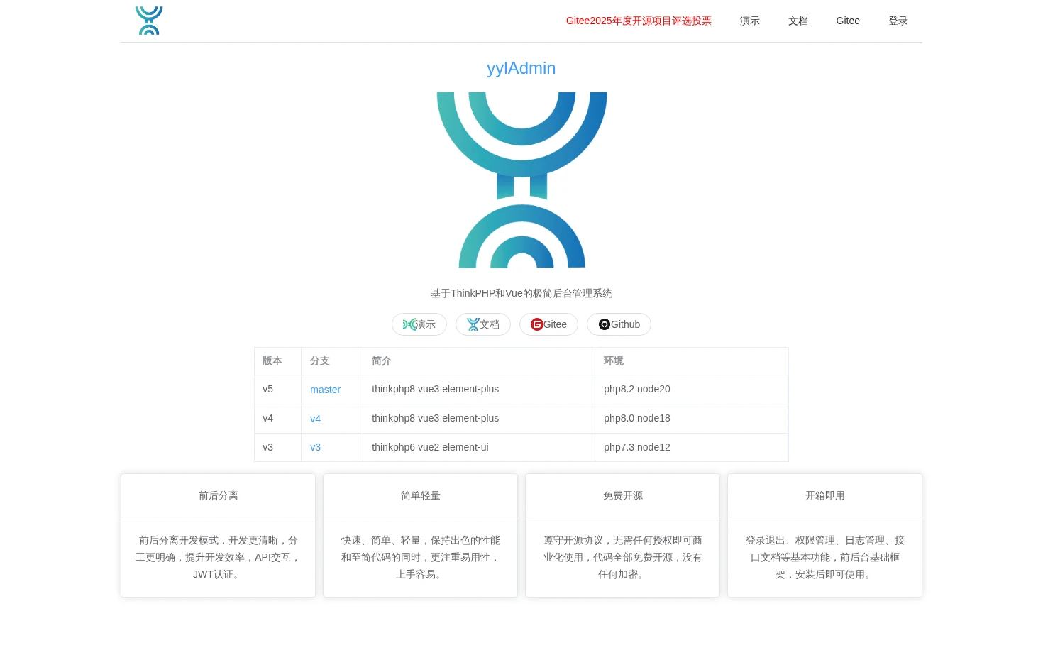 yylAdmin 页面快照